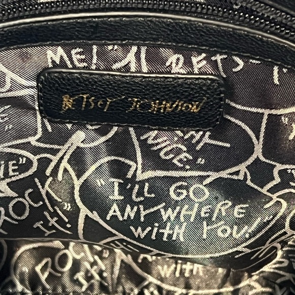 Betsey Johnson Black and White Striped Tote Bag - Picture 8 of 10